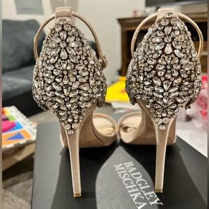 Badgley Mischka Crystal Embellished Heels